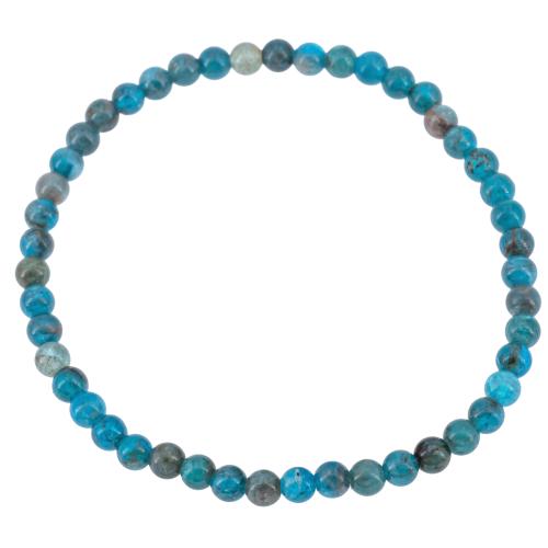 Bracelet apatite bleue perle ronde 4 mm
