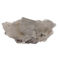 Fluorite incolore cristal brut sur quartz