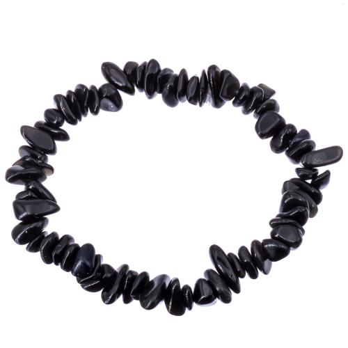 Bracelet obsidienne noire perle baroque