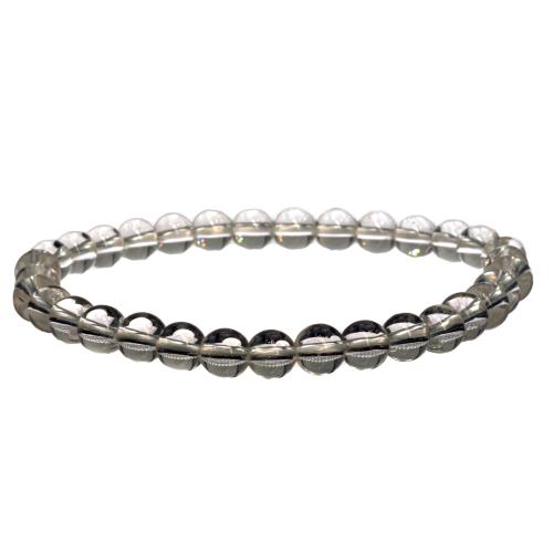 Bracelet cristal de roche perle ronde 6 mm