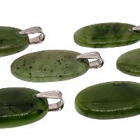 Pendentif jade néphrite avec bélière argent 925