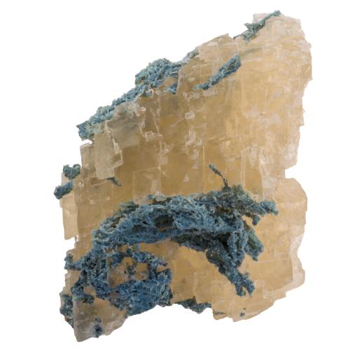 Calcite cristallisée avec calcédoine bleue "corail"